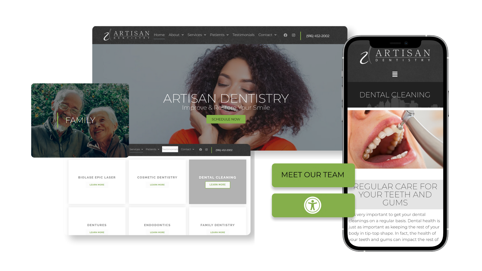 Artisan Dentistry website screenshot