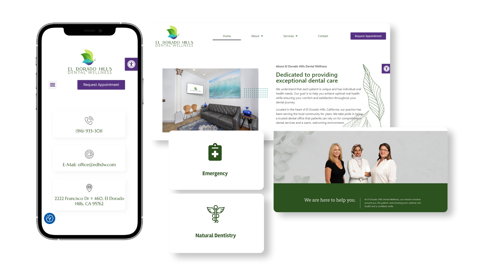 Website design for EDH Dental Wellness