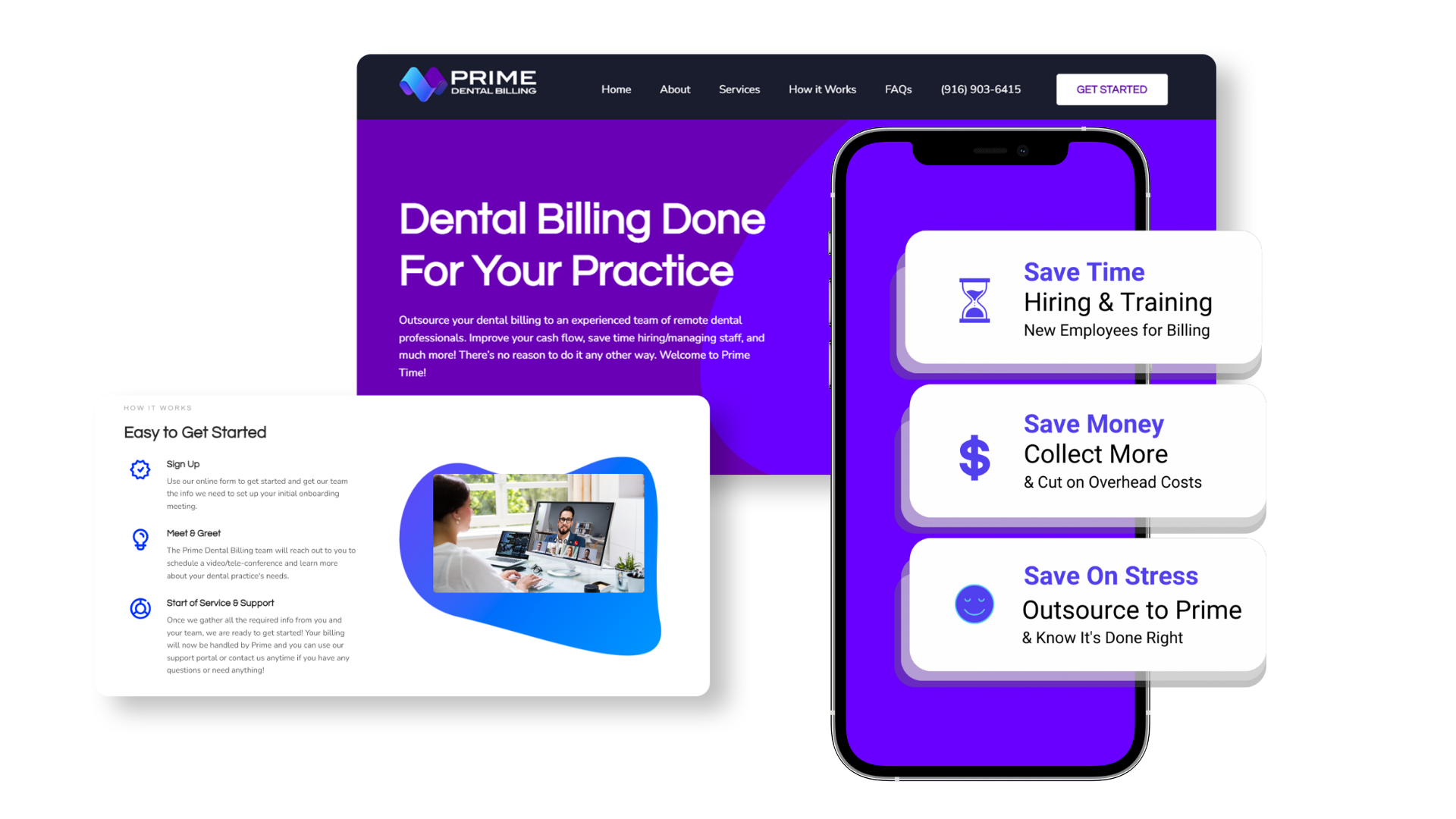 Website design for Prime Dental Billing