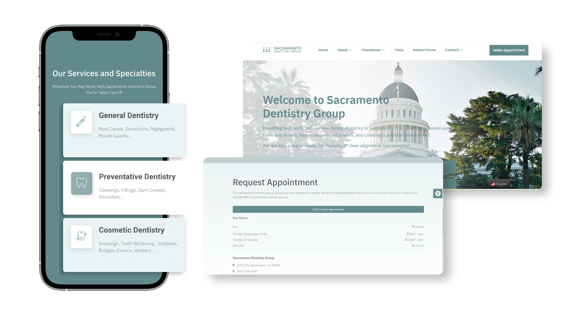 Website design for Sacramento Dentistry Group