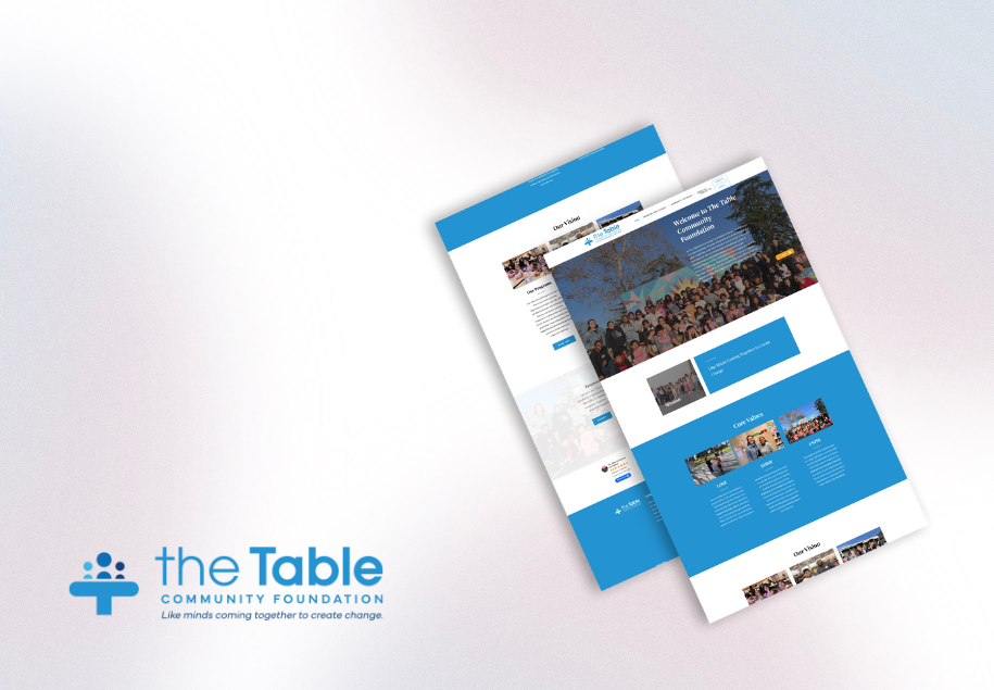 Website design for The Table Foundation