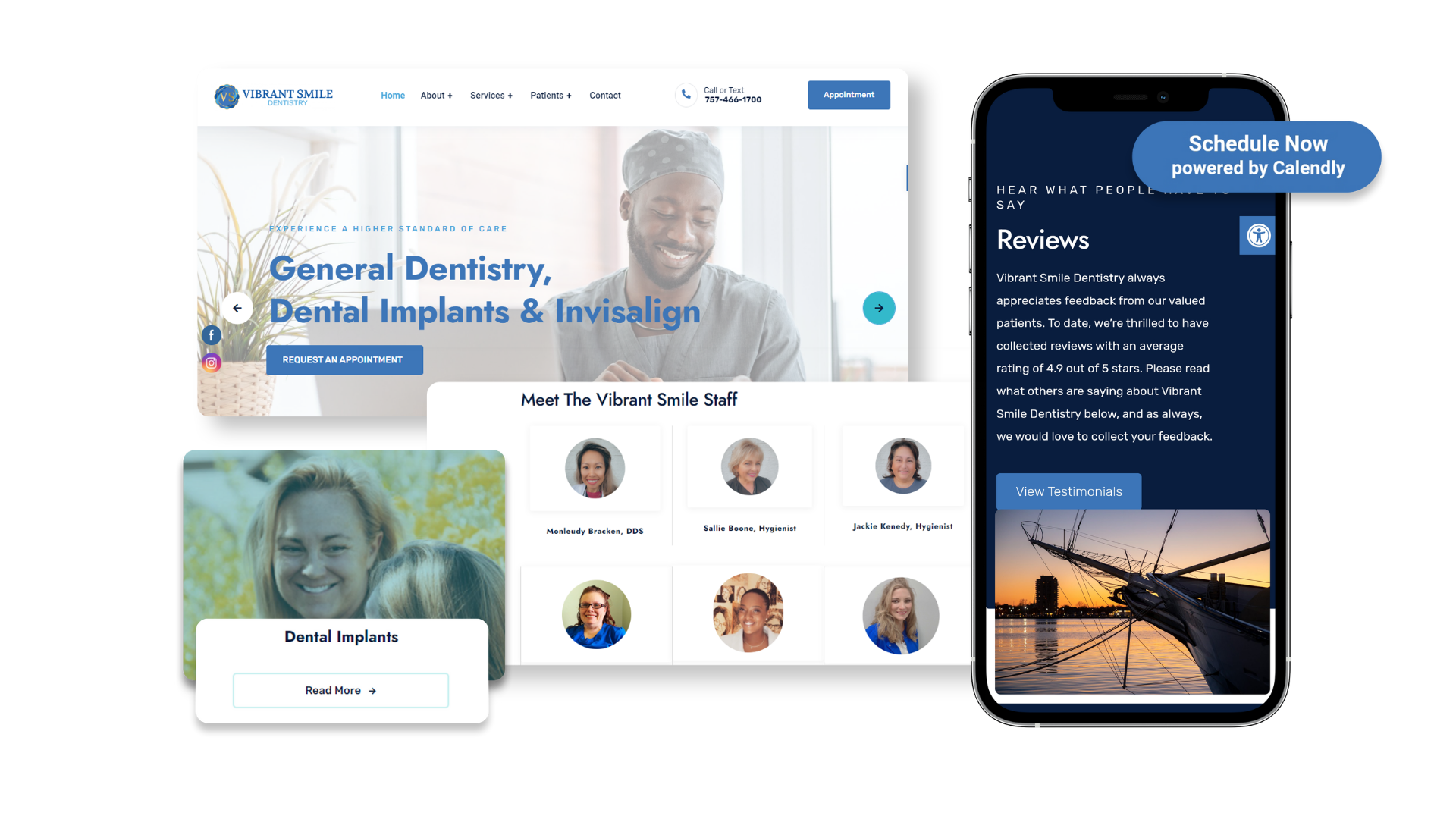 Vibrant Smiles dental website screenshot
